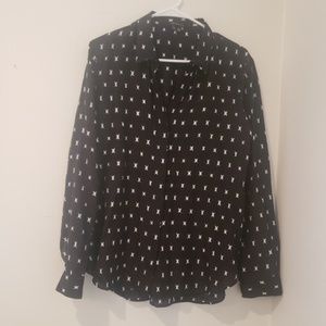 Theory 100% Silk Long Sleeve Blousse